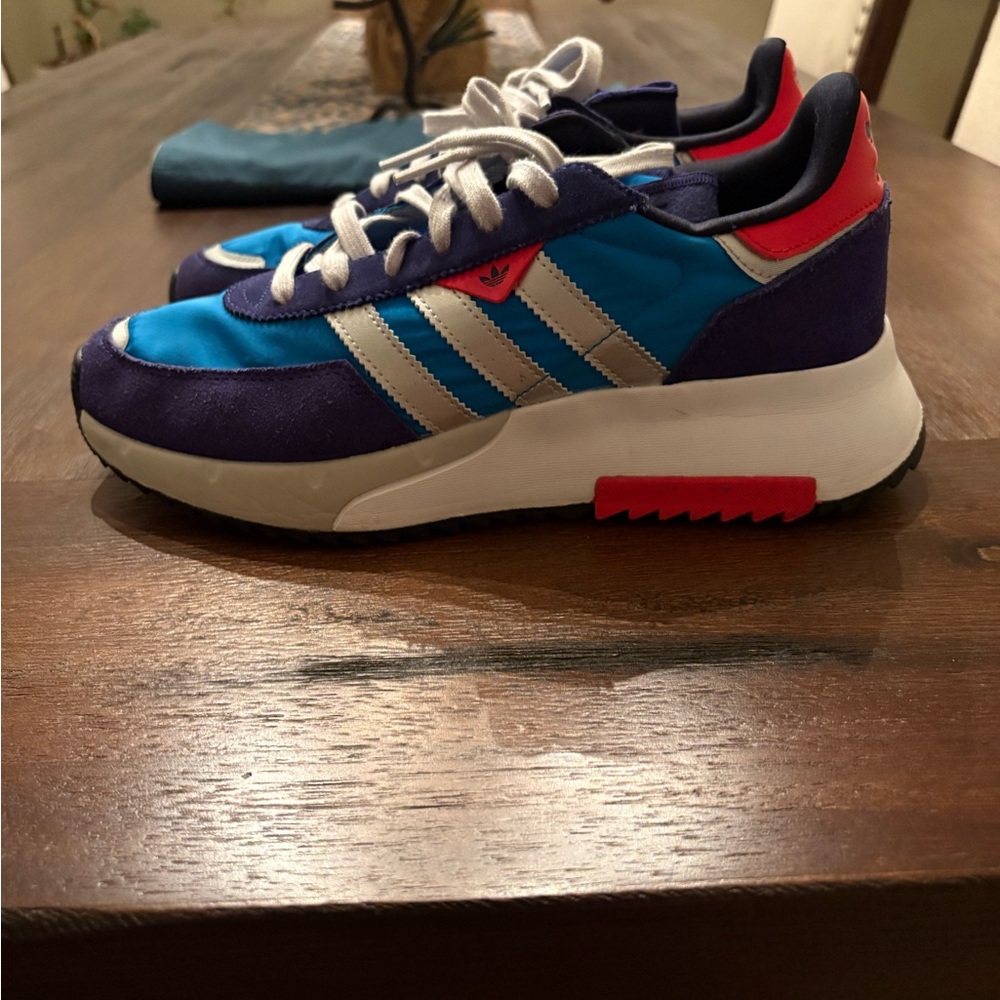 Adidas Vibrant Blue and Red Sneakers